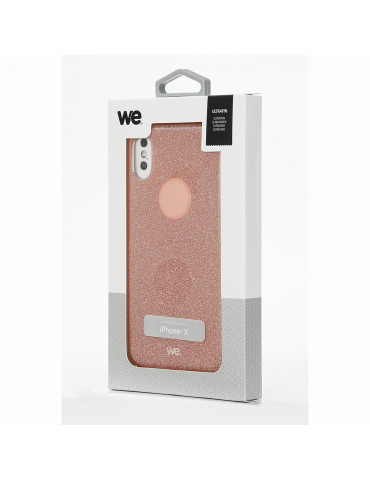 ***We coque de protection PAILLETTES APPLE IPHONE X Rose