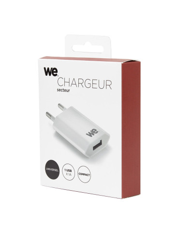 Chargeur secteur 1 USB 1A...