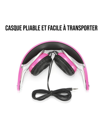 Casque enfant rose (3 à 10...