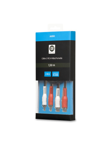 C ble 2RCA M le/Femelle 1m50