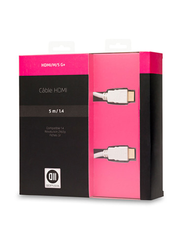 C ble HDMI m le/m le blanc 5m